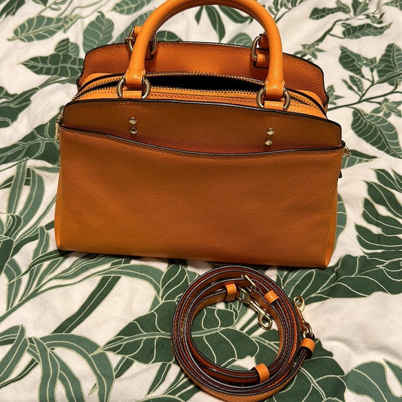 Used Orange Coach Mini Bag w/ Strap and Matching Wallet - Picture 11 of 16